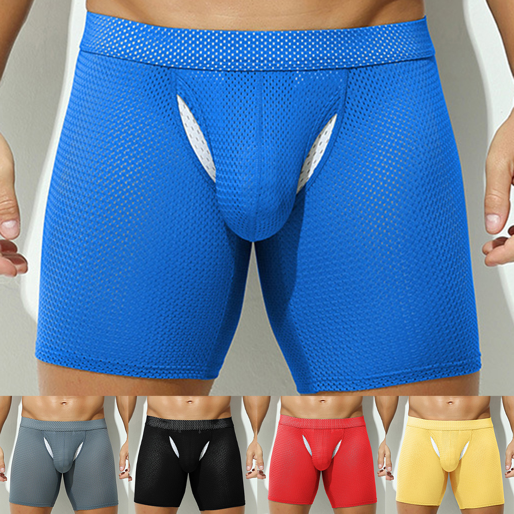 Long Leg Trunk Men - Sexy Lingerie Mens Mesh Underwear Low