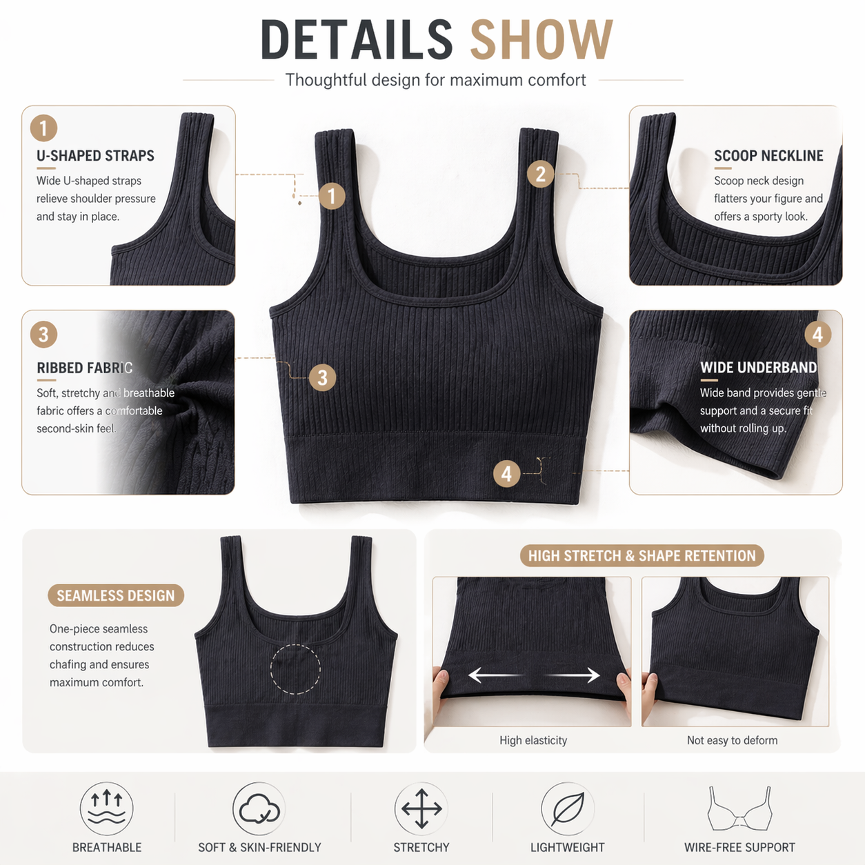 Women Seamless Ribbed Crop Top - Tank Top Ribbed recensie en prijs