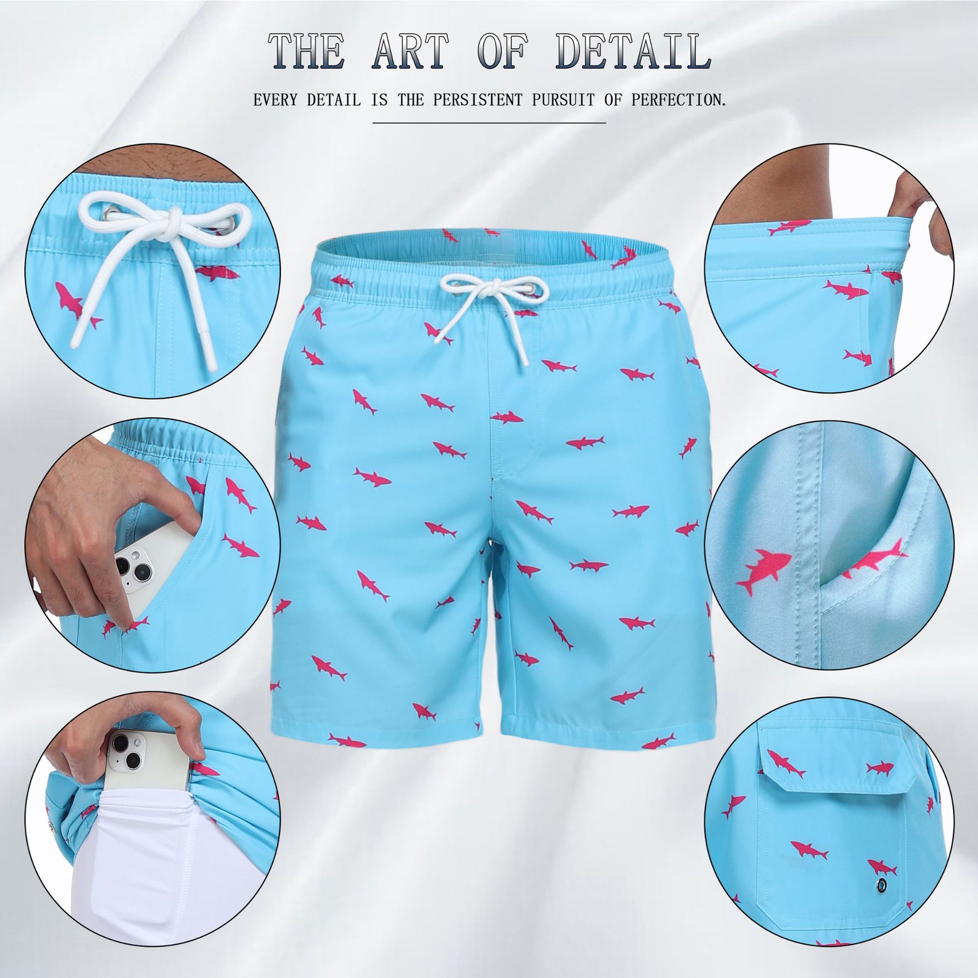 Mens Shark Pattern 2 in 1 Boar - Long Leg Trunk Men recensie en prijs
