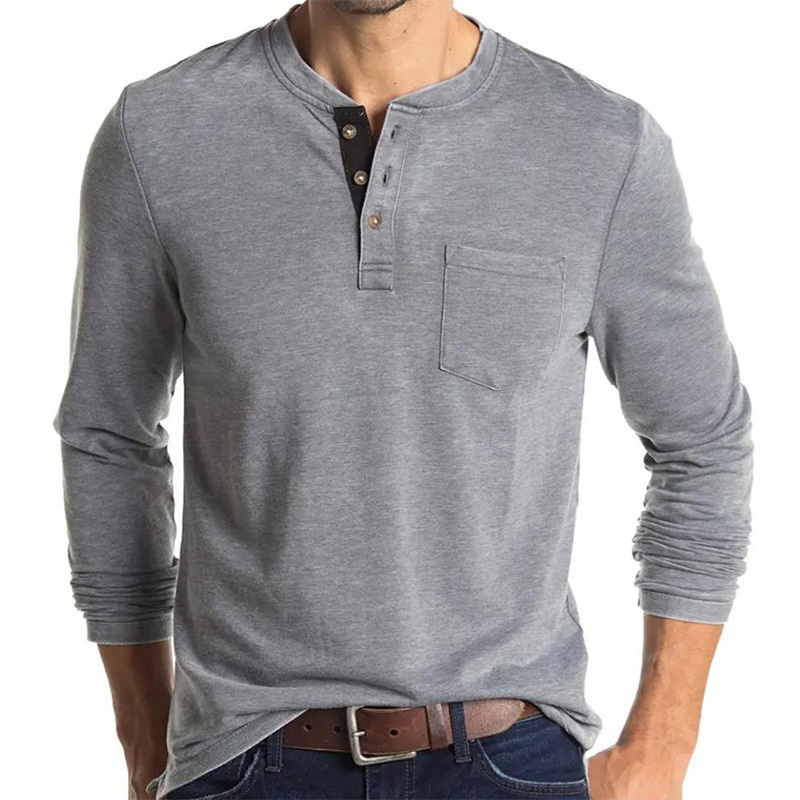 Men's Long Sleeve Henley Style - Undershirt Crew Neck recensie en prijs