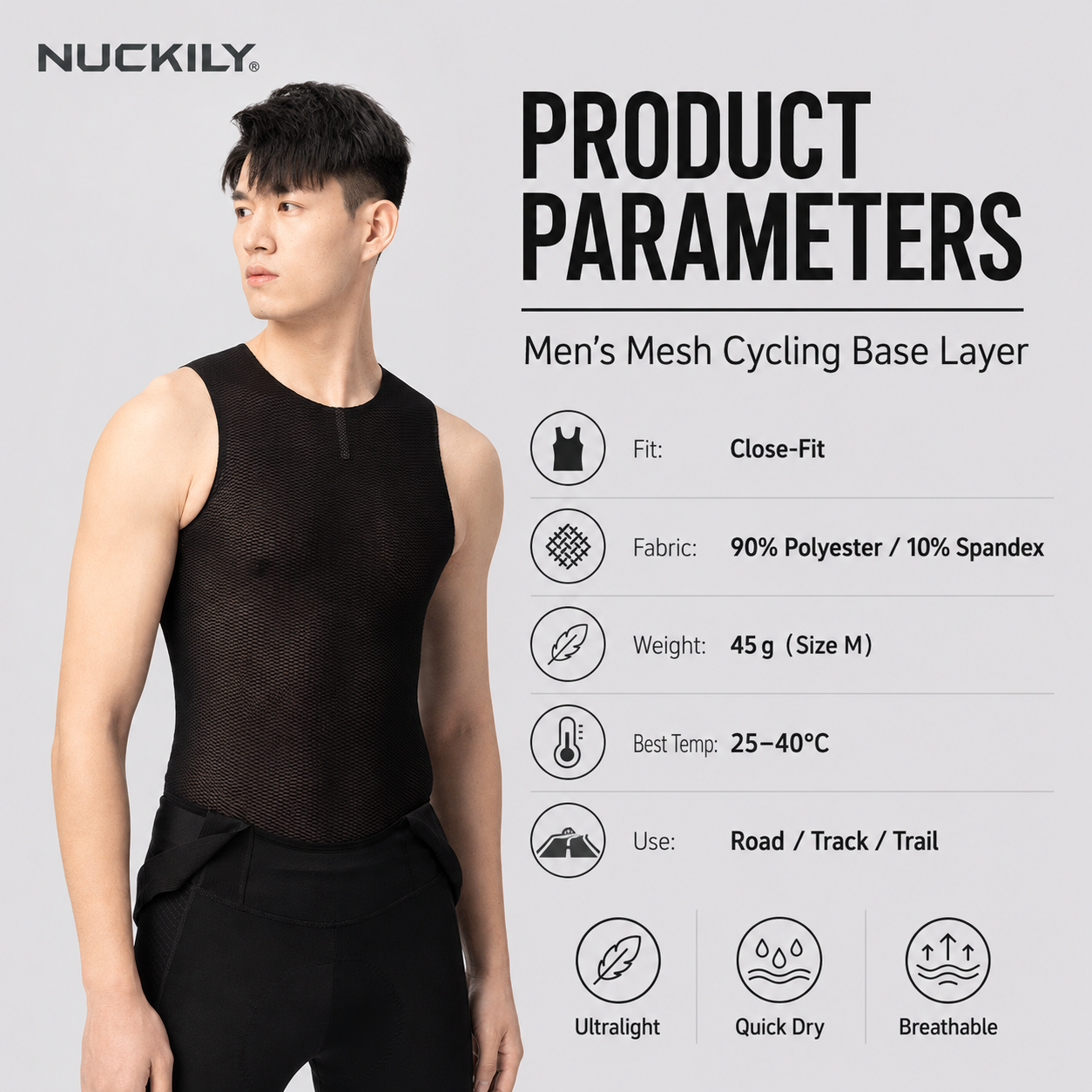 NUCKILY Men Cycling Base Layer - Sleeveless Undershirt recensie en prijs