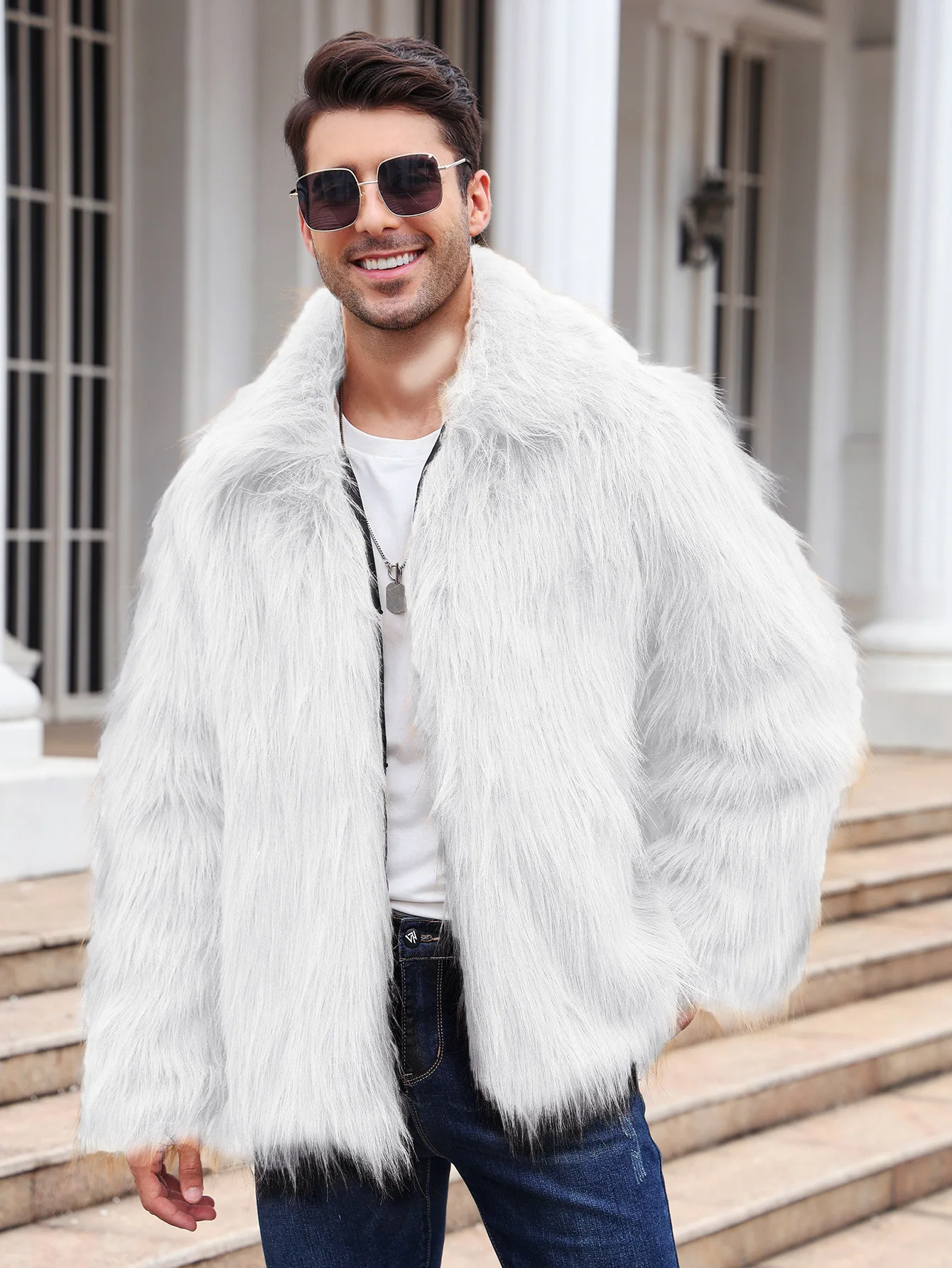 Men Faux Fox Fur Jacket Coat W - Thermal Long John recensie en prijs