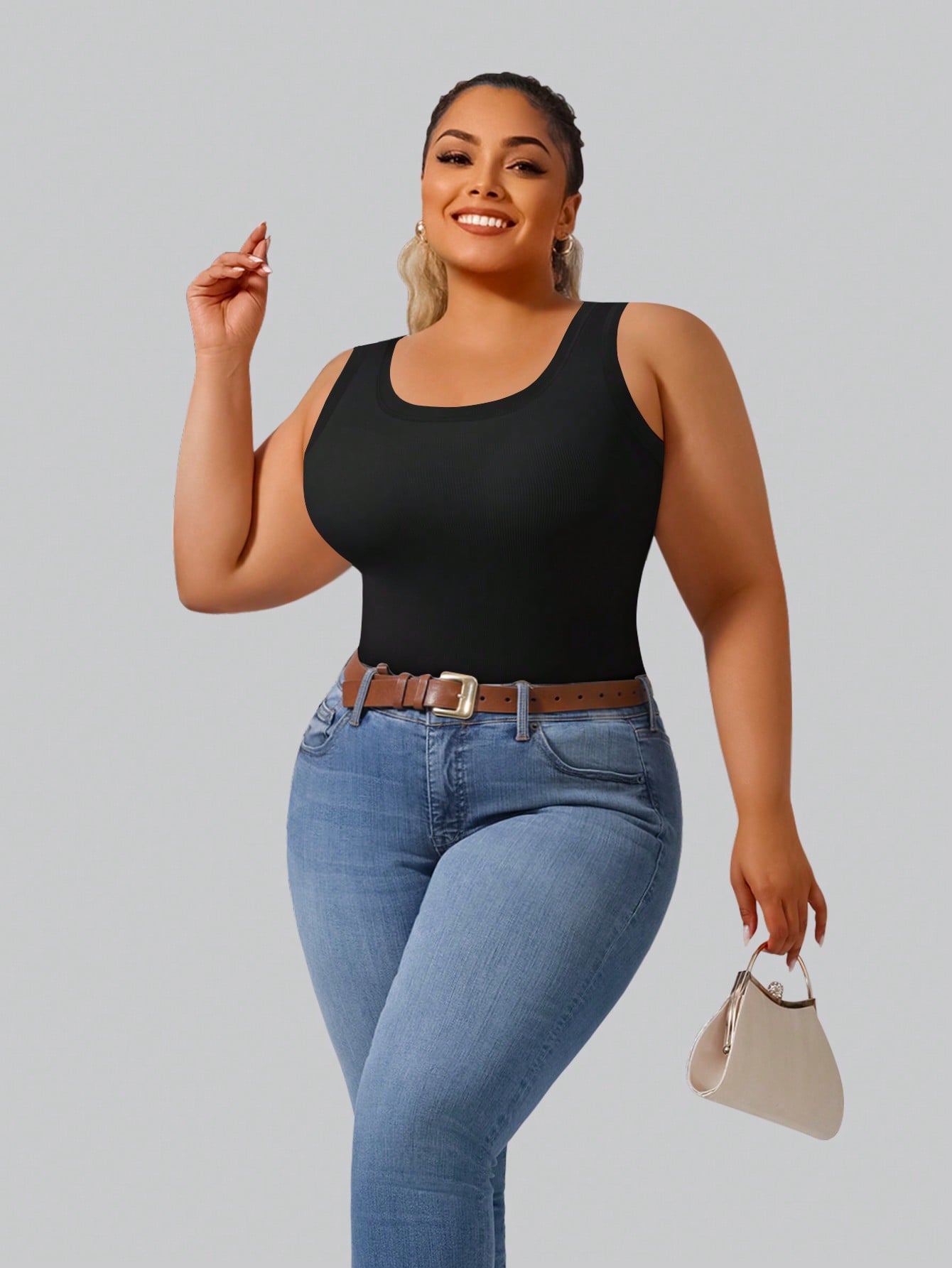 Plus Size Women's High Stretch - Tank Top Ribbed recensie en prijs