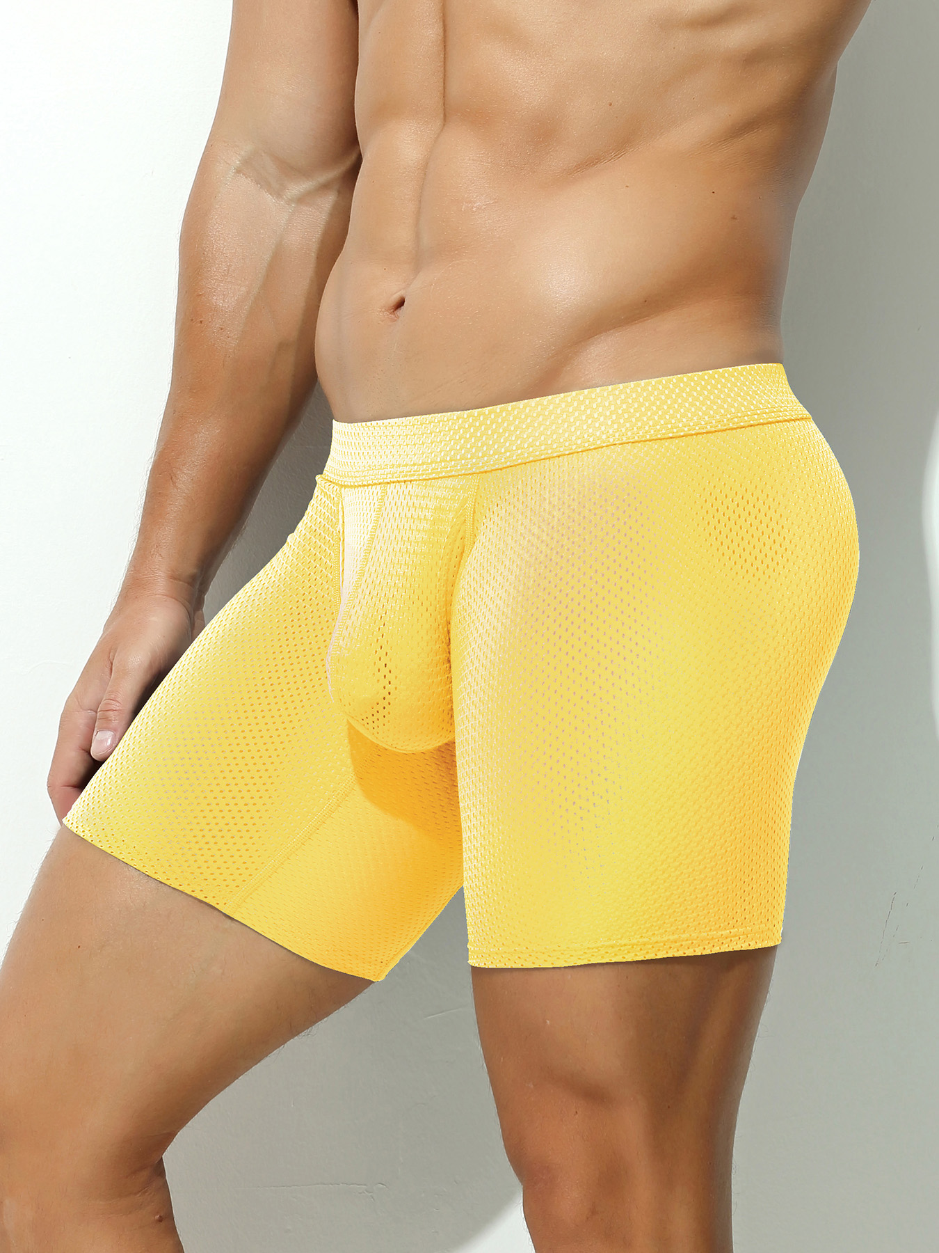 1pcs Men's Long Boxer Underwea - Mesh Sport Boxer recensie en prijs